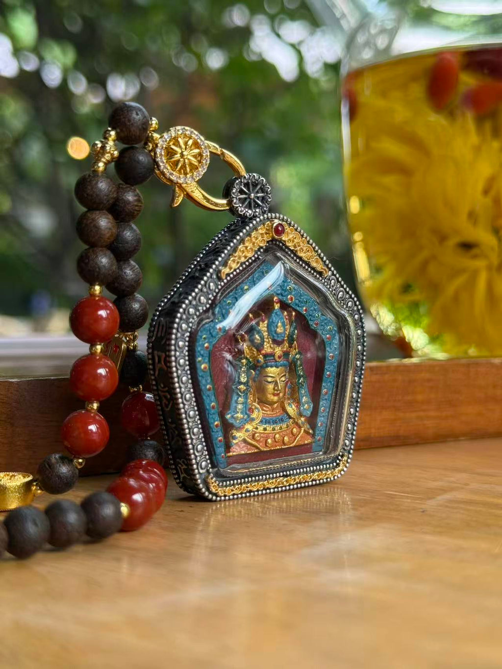 Jowo Rinpoche Gawu Pendant Handcrafted Tibetan Buddhist Art Jewelry