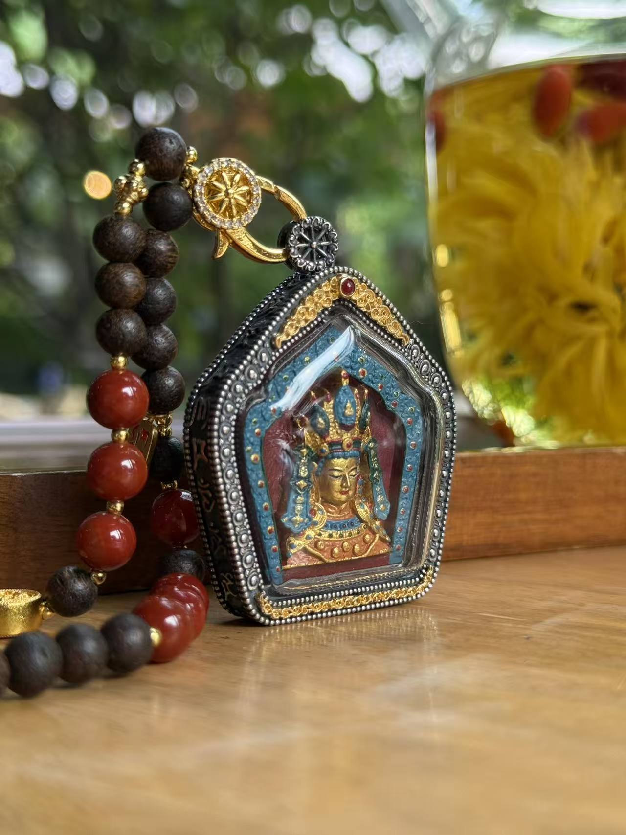 Jowo Rinpoche Gawu Pendant Handcrafted Tibetan Buddhist Art Jewelry