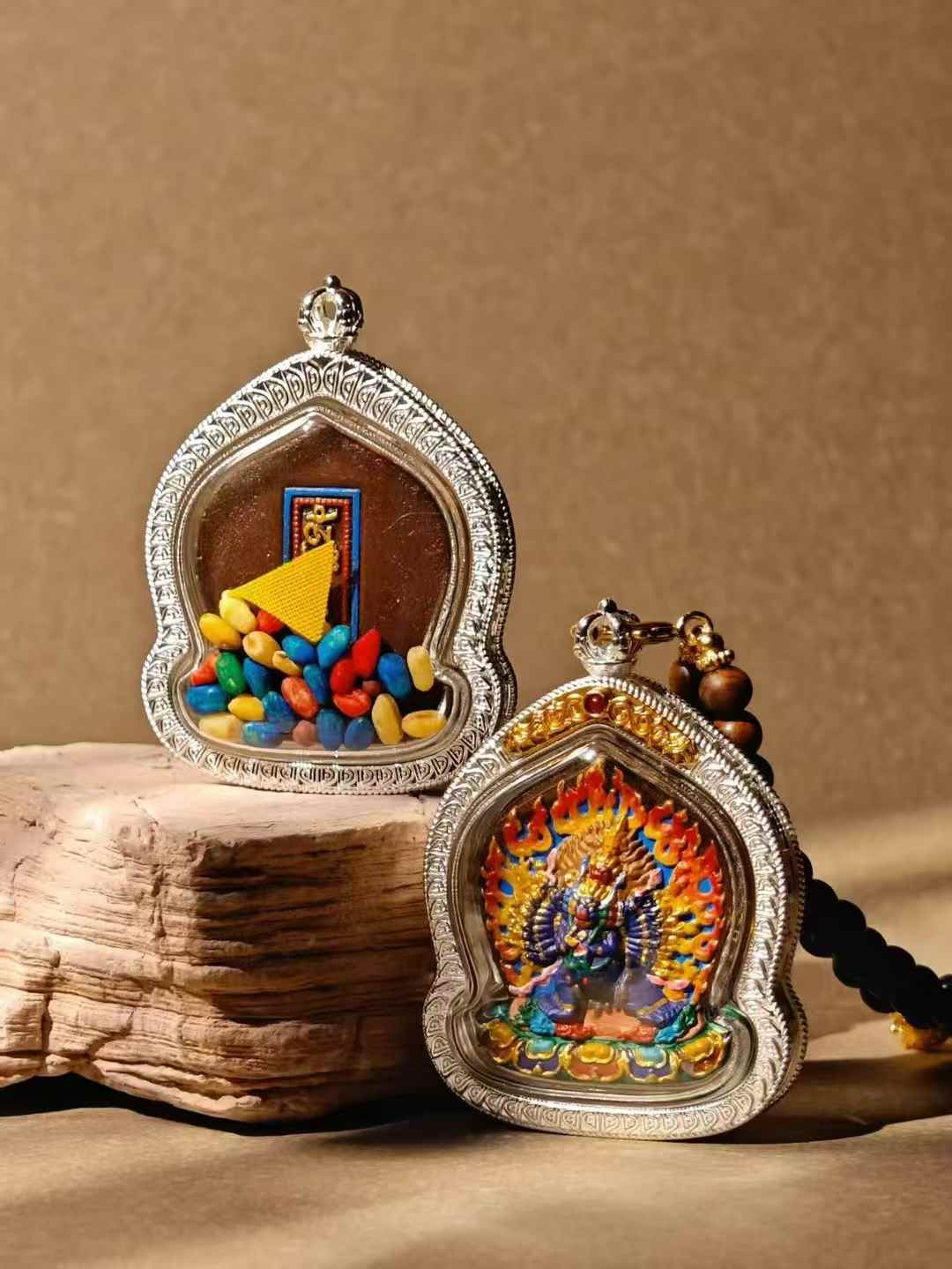 Six-Armed Mahakala Mini Tsa Tsa Pendant