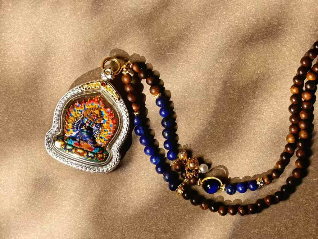 Six-Armed Mahakala Mini Tsa Tsa Pendant