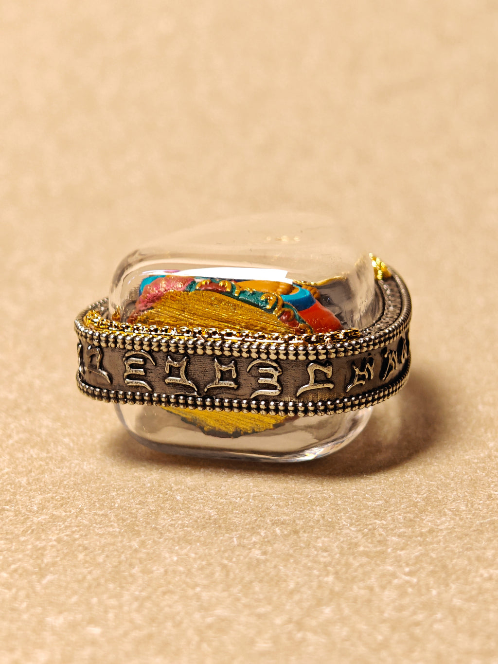 Yellow Jambhala Tsa Tsa Pendant | Hand-Painted Sacred Art