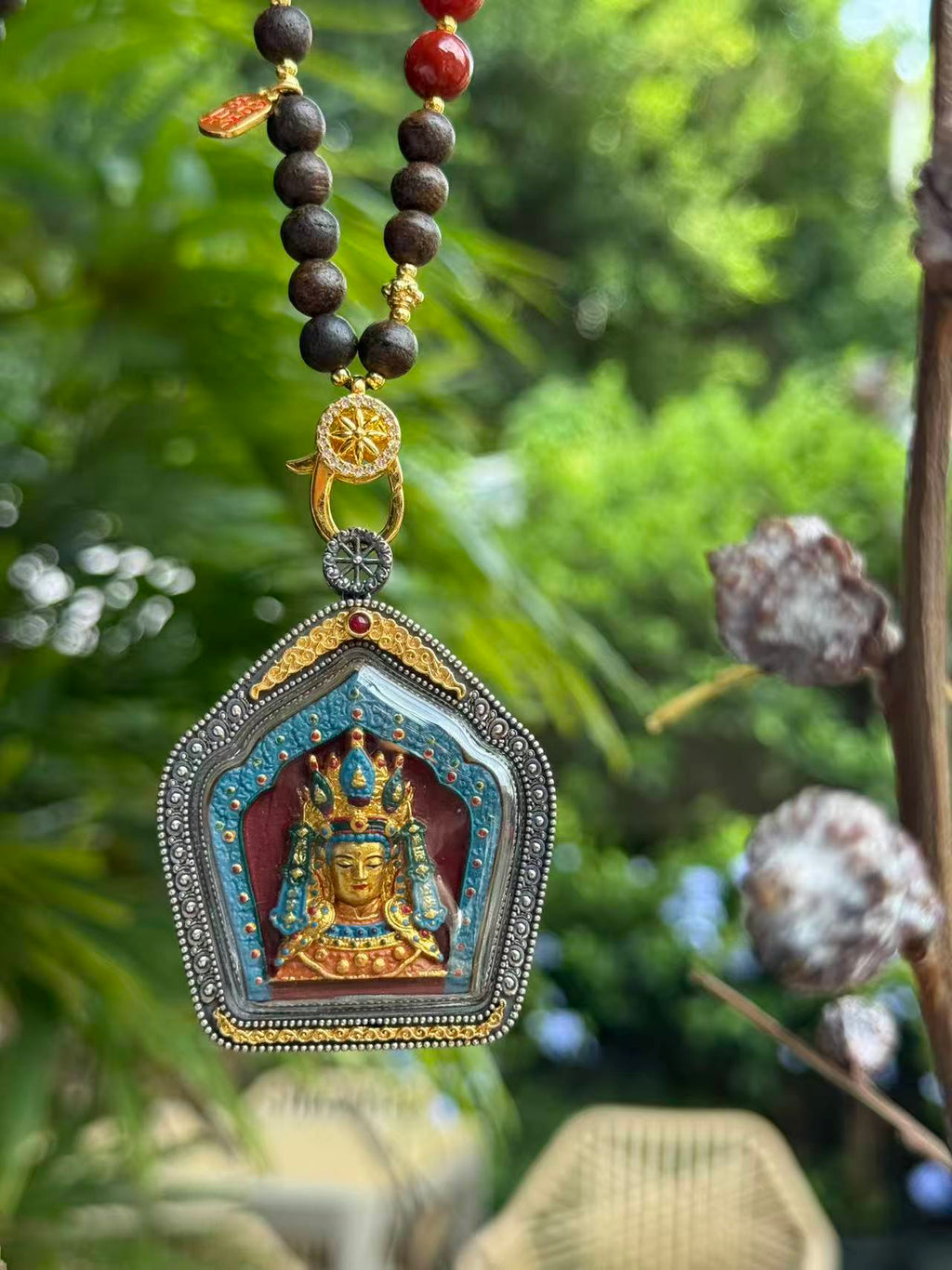 Jowo Rinpoche Gawu Pendant Handcrafted Tibetan Buddhist Art Jewelry
