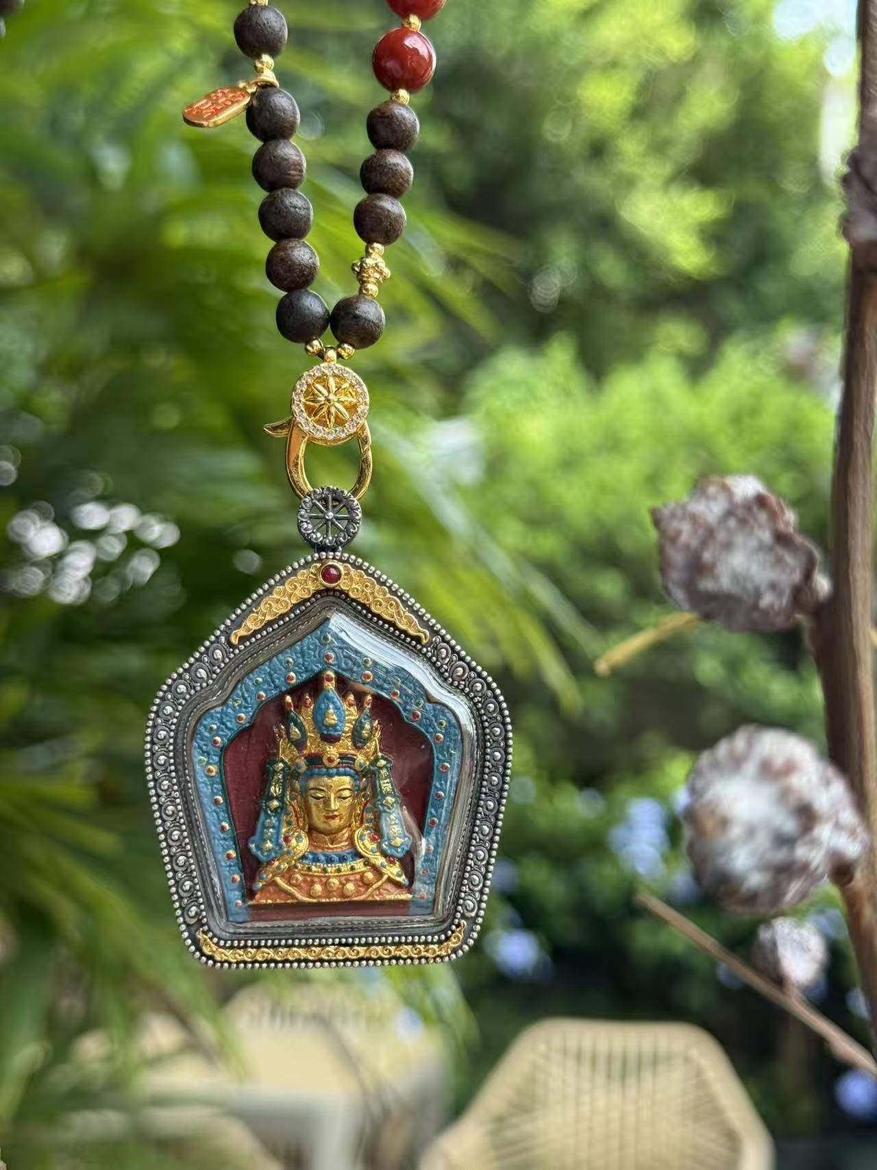 Jowo Rinpoche Gawu Pendant Handcrafted Tibetan Buddhist Art Jewelry