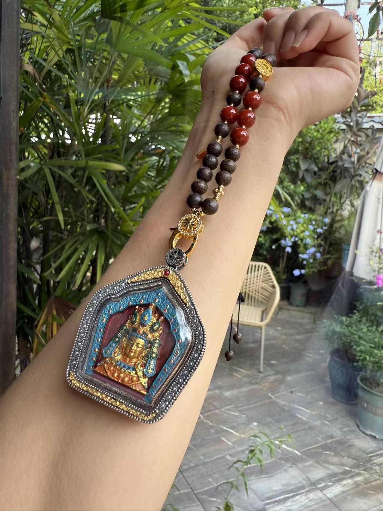 Jowo Rinpoche Gawu Pendant Handcrafted Tibetan Buddhist Art Jewelry
