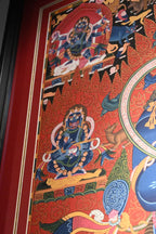 Small surrounding figures on the left side of the Mahakala thangka