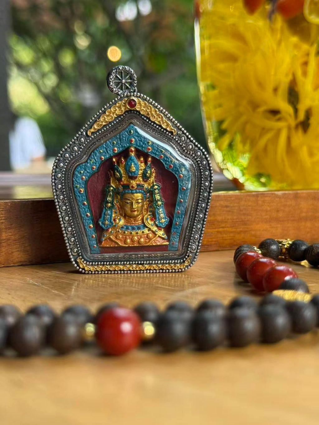 Jowo Rinpoche Gawu Pendant Handcrafted Tibetan Buddhist Art Jewelry
