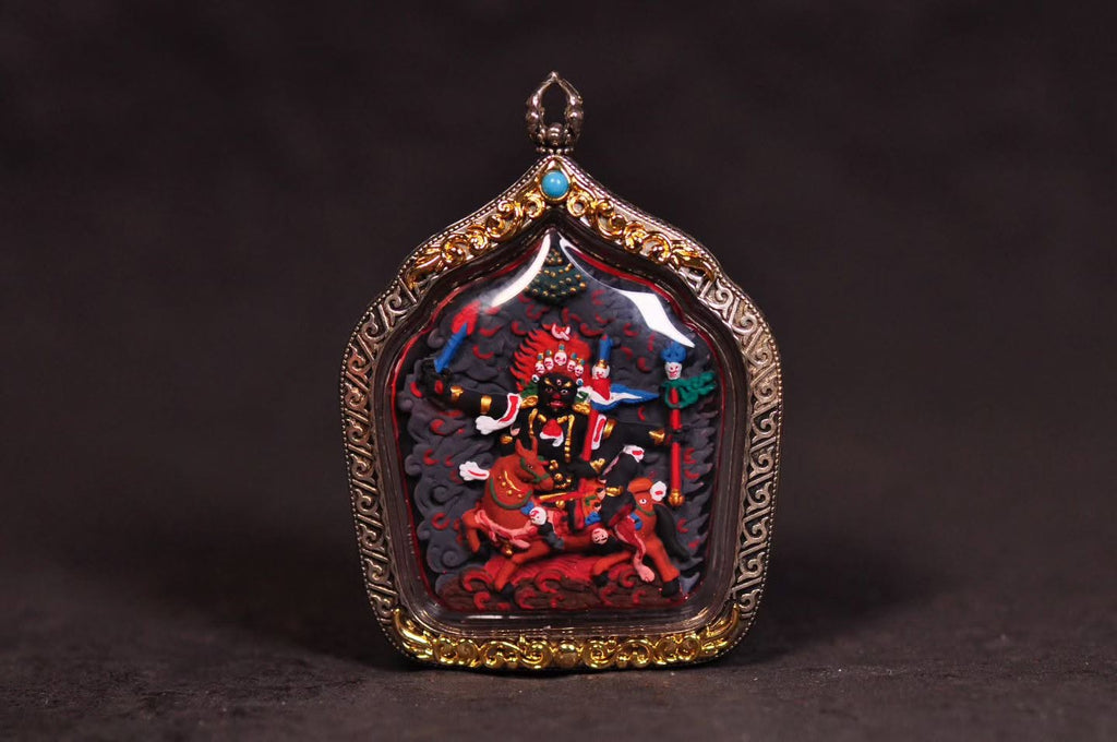 Tashi Lhamo & Palden Lhamo Double-Sided Tsa Tsa Handcrafted Himalayan Buddhist Sculpture