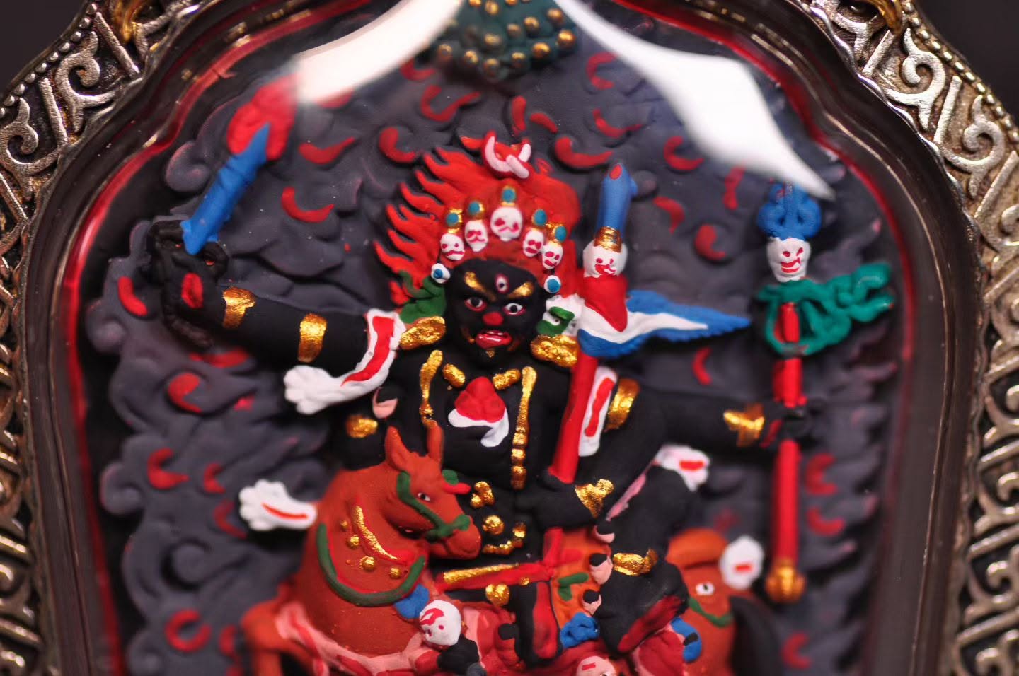 Tashi Lhamo & Palden Lhamo Double-Sided Tsa Tsa Handcrafted Himalayan Buddhist Sculpture