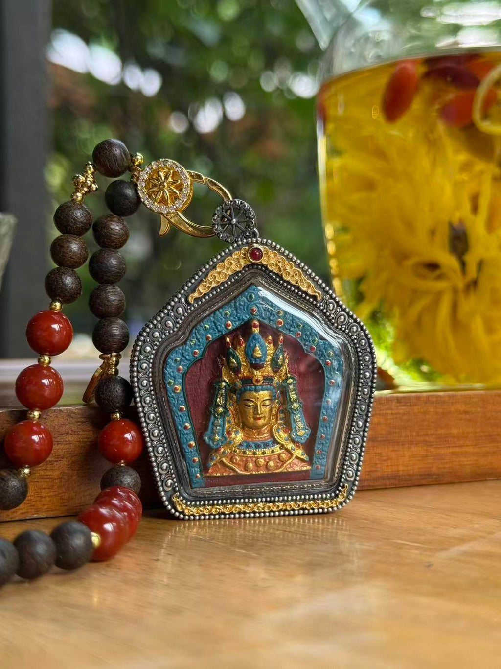 Jowo Rinpoche Gawu Pendant Handcrafted Tibetan Buddhist Art Jewelry