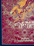 Hand-Painted Yellow Jambhala Thangka — Mineral Pigments & Gold