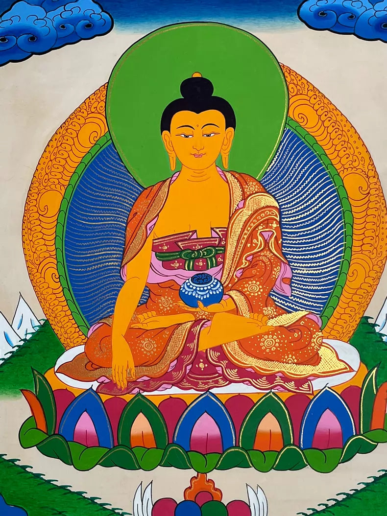 Shakyamuni Buddha Thangka | Hand-Painted Buddhist Art