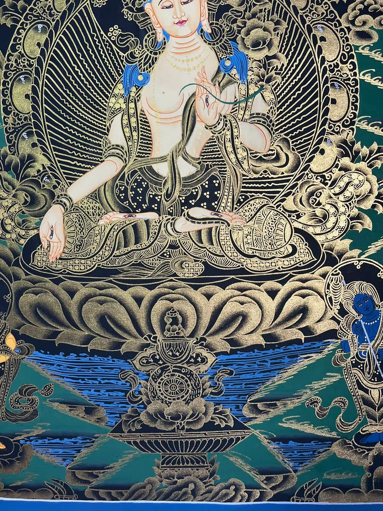 White Tara Thangka | Hand-Painted Buddhist Art