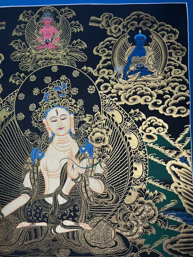 White Tara Thangka | Hand-Painted Buddhist Art