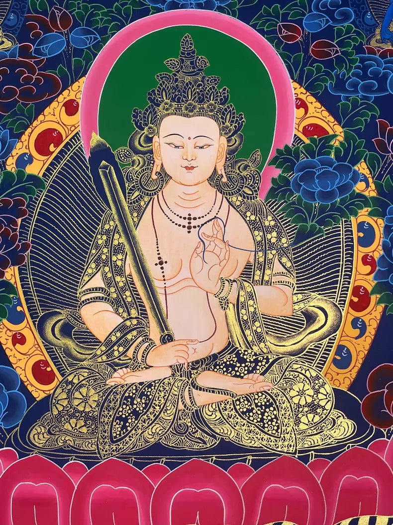 Akashagarbha Bodhisattva Thangka | Hand-Painted Buddhist Art