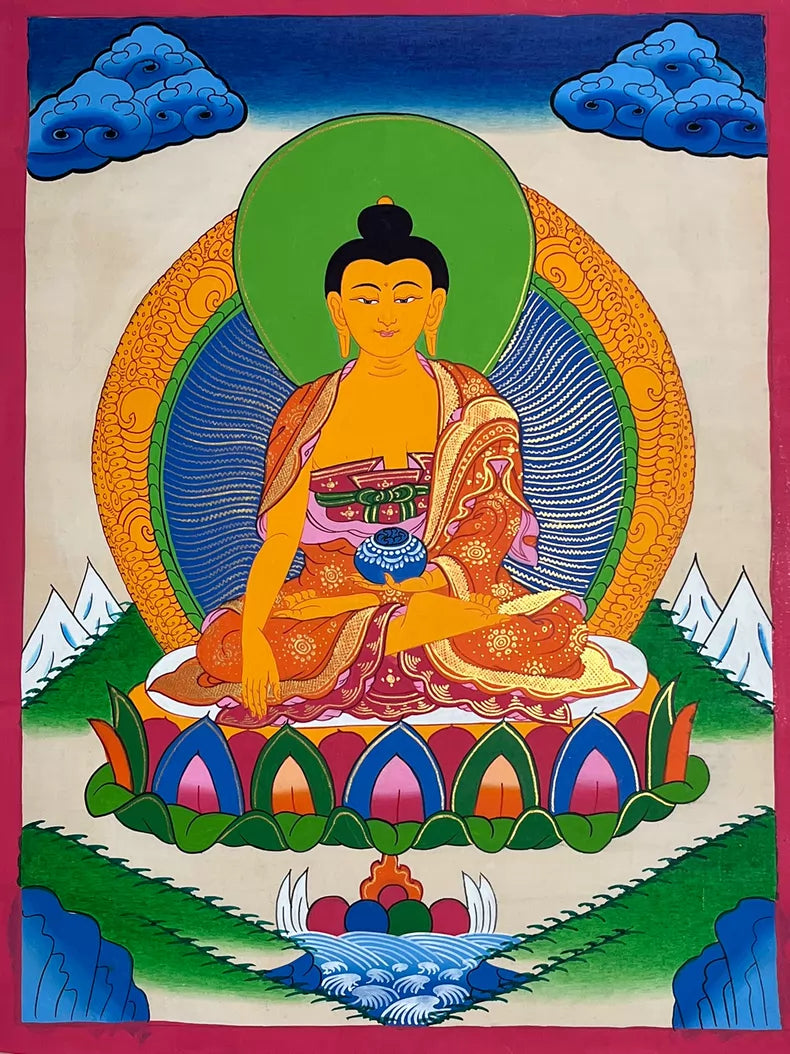 Shakyamuni Buddha Thangka | Hand-Painted Buddhist Art