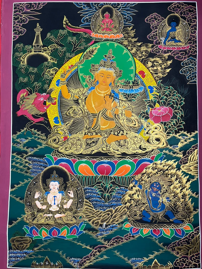 文殊菩薩唐卡｜手繪藏傳佛教智慧造像