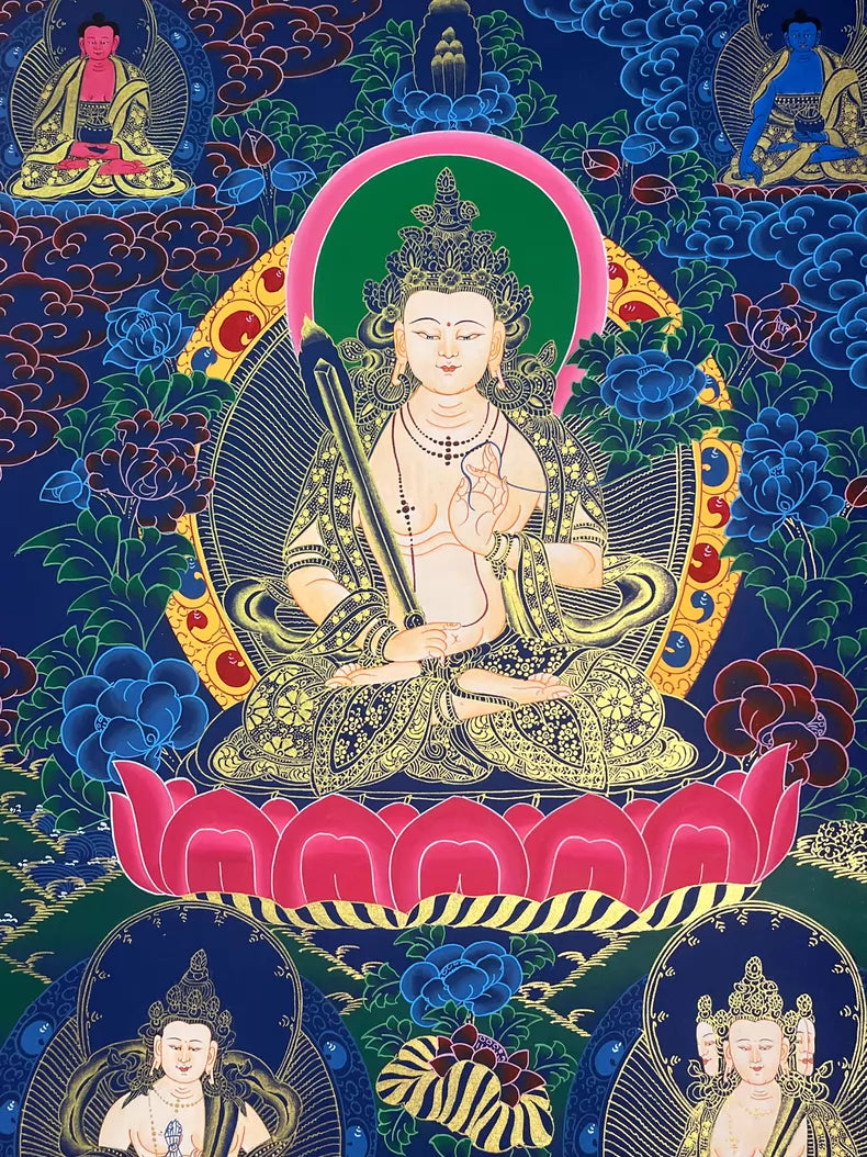 Akashagarbha Bodhisattva Thangka | Hand-Painted Buddhist Art
