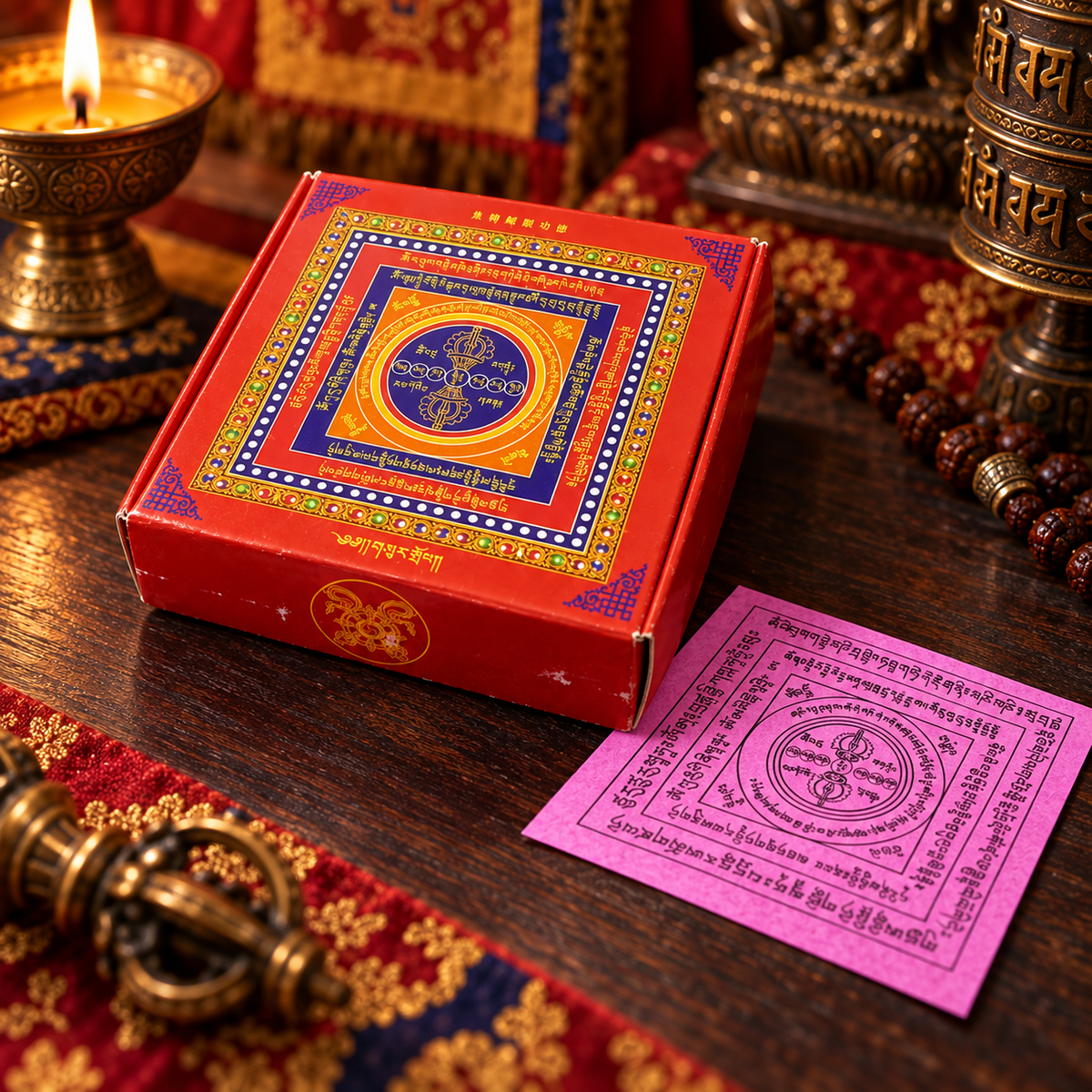 Tibetan Prayer Offering Paper – Yellow, Green & Purple Ritual Paper Set