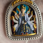 Detail of the Nine-Tailed Fox figure and ornamental pendant border