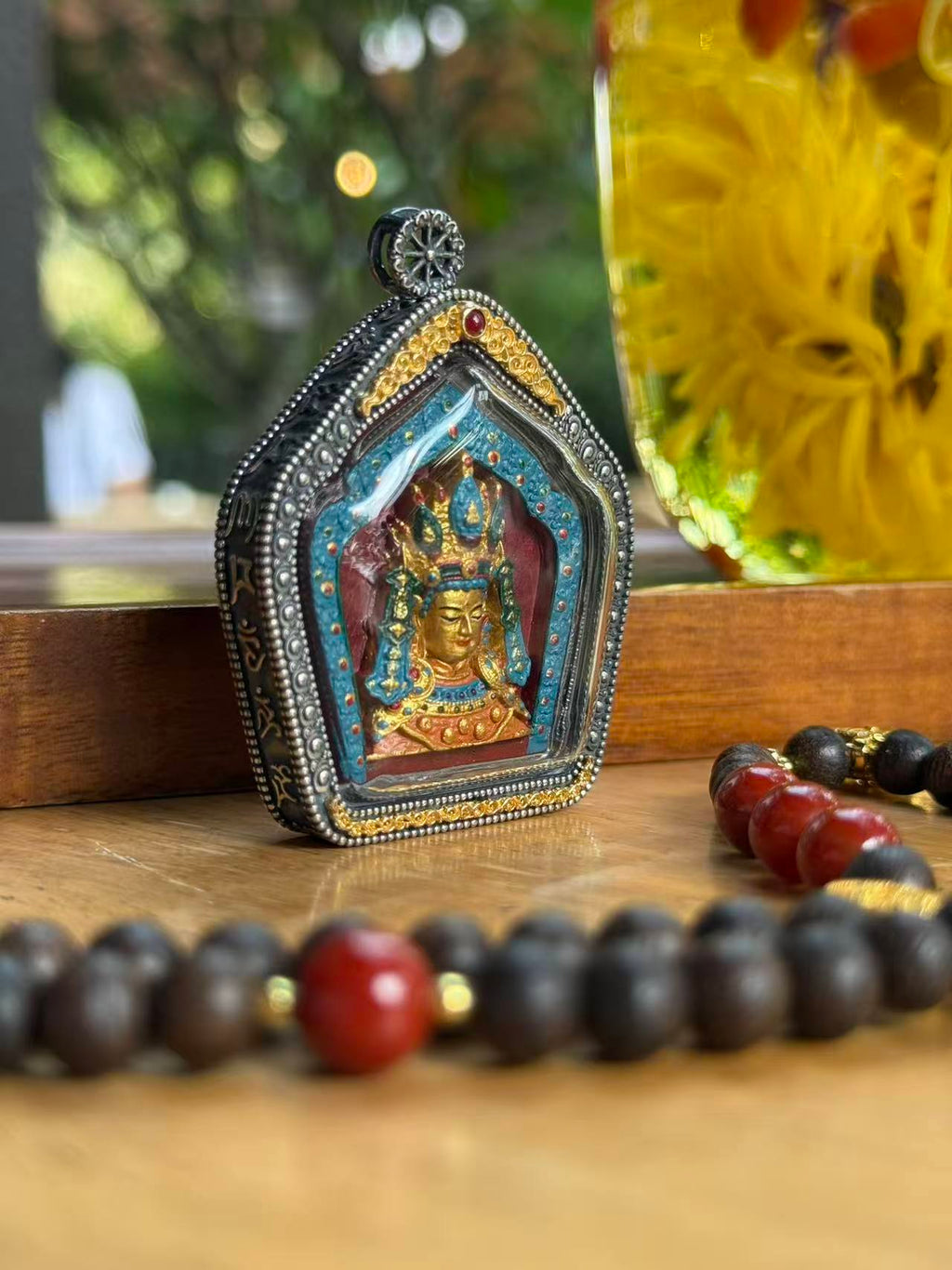 Jowo Rinpoche Gawu Pendant Handcrafted Tibetan Buddhist Art Jewelry