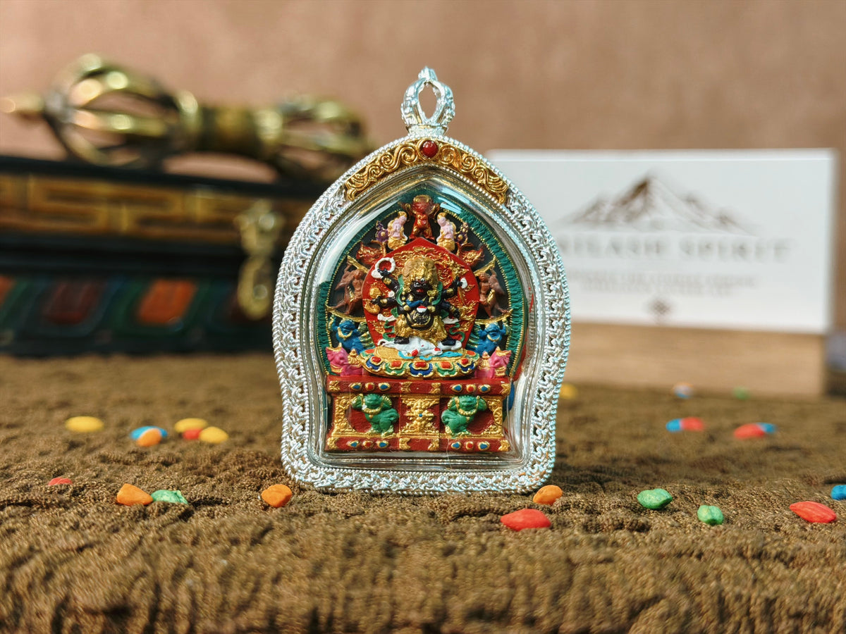 Six-Armed Mahakala Tsa Tsa Gau Pendant